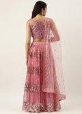 Dazzling Pink Net Sequins Work A Line Lehenga Choli - 2