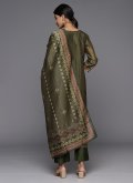 Dazzling Sea Green Chanderi Silk Printed Trendy Salwar Kameez - 1