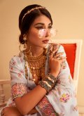 Dazzling White Pashmina Woven Designer Saree - 1