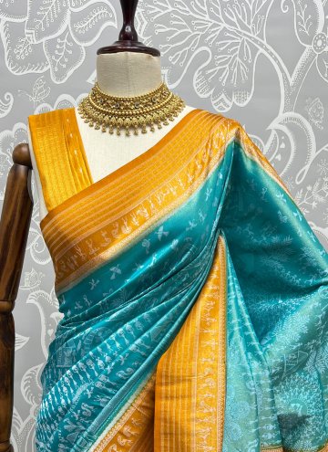 Dazzling Woven Silk Aqua Blue Classic Designer Saree