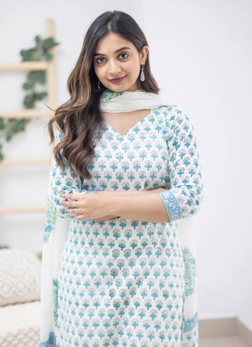 Designer Cotton  Aqua Blue Salwar Suit