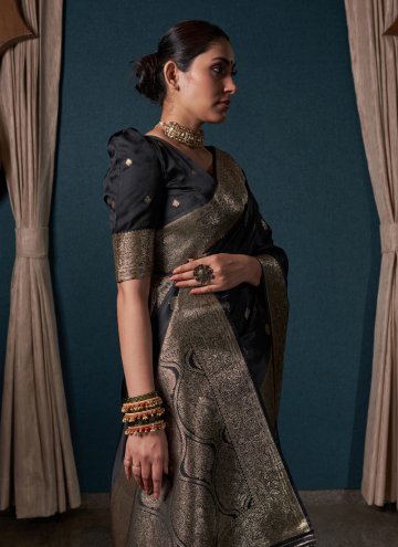 Designer Silk Black Trendy Saree