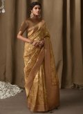Digital Print Banarasi Jacquard Gold Classic Designer Saree - 1