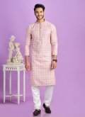 Digital Print Cotton  Pink Kurta Pyjama - 1