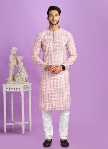 Digital Print Cotton  Pink Kurta Pyjama