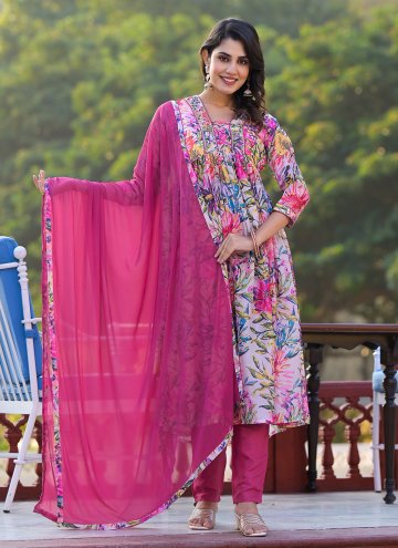 Digital Print Georgette Pink Trendy Salwar Suit
