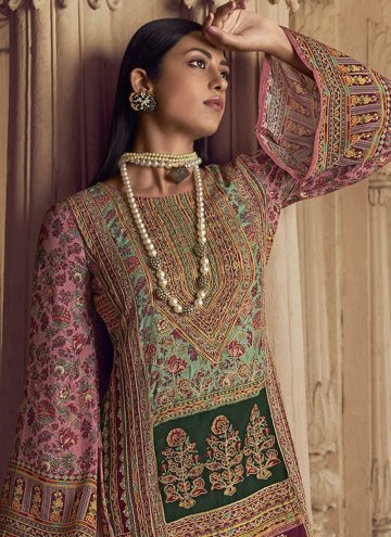 Digital Print Muslin Multi Colour Pakistani Suit