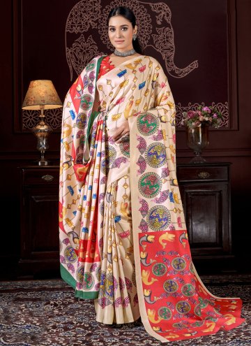 Digital Print Pashmina Multi Colour Designer Saree