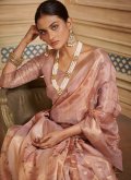 Digital Print Silk Pink Trendy Saree - 1