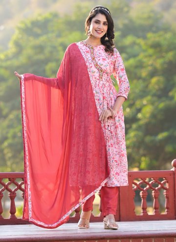 Digital Print Silk Rose Pink Salwar Suit