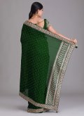 Embroidered Art Dupion Silk Green Trendy Saree - 2