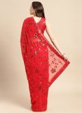Embroidered Art Silk Red Classic Designer Saree - 3