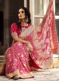 Embroidered Banarasi Pink Classic Designer Saree - 3