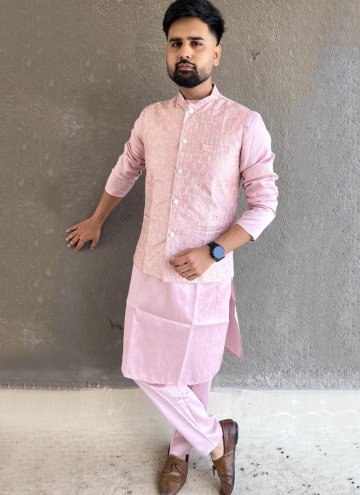 Embroidered Banglori Silk Pink Kurta Payjama With Jacket
