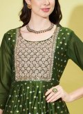 Embroidered Chanderi Green Trendy Salwar Kameez - 1
