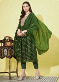 Embroidered Chanderi Green Trendy Salwar Kameez - 3