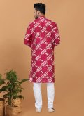 Embroidered Chanderi Multi Colour Kurta Pyjama - 4