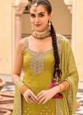 Embroidered Chinon Green Salwar Suit - 2