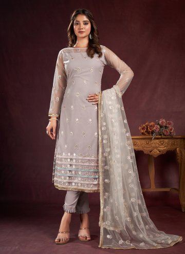 Embroidered Cotton  Grey Trendy Salwar Kameez