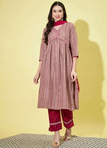 Embroidered Cotton  Multi Colour Pant Style Suit