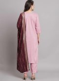 Embroidered Cotton  Pink Salwar Suit - 1