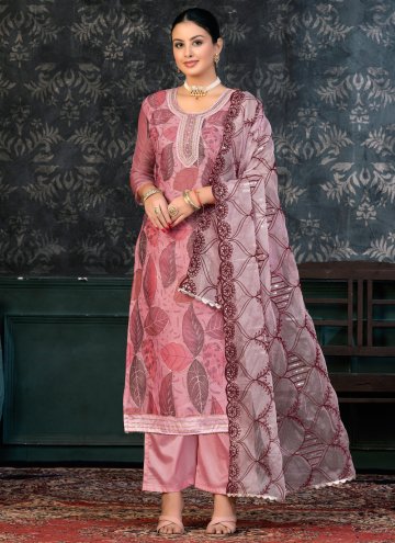 Embroidered Cotton  Pink Trendy Salwar Suit
