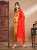 Embroidered Cotton Silk Mustard Salwar Suit - 2