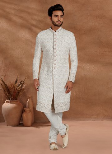 Embroidered Fancy Fabric Multi Colour Indo Western Sherwani