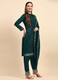 Embroidered Faux Georgette Green Trendy Salwar Suit - 3