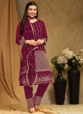 Embroidered Faux Georgette Rani Trendy Salwar Kameez - 2