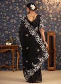 Embroidered Georgette Black Classic Designer Saree - 3