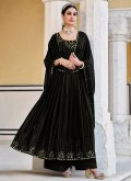 Embroidered Georgette Black Palazzo Suit - 2