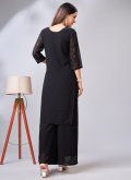 Embroidered Georgette Black Salwar Suit - 1