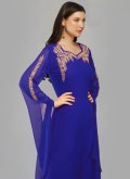 Embroidered Georgette Blue Party Wear Kurti - 2