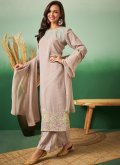 Embroidered Georgette Brown Salwar Suit - 3