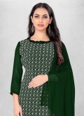 Embroidered Georgette Green Salwar Suit - 1