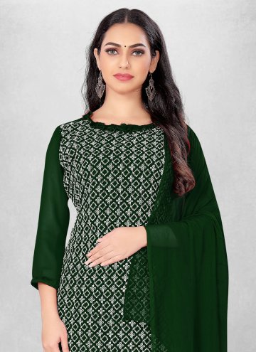 Embroidered Georgette Green Salwar Suit