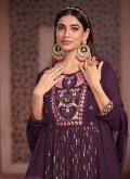 Embroidered Georgette Purple Salwar Suit - 1