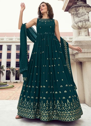 Embroidered Georgette Rama Gown