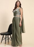 Embroidered Imported Green Contemporary Saree - 2