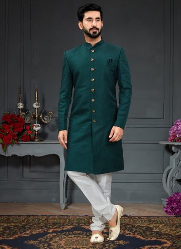 Embroidered Imported Green Indo Western