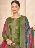 Embroidered Jacquard Green Trendy Salwar Kameez - 1