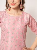 Embroidered Muslin Rose Pink Salwar Suit - 1