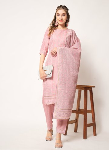 Embroidered Muslin Rose Pink Salwar Suit