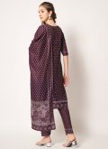 Embroidered Muslin Wine Trendy Salwar Suit - 2
