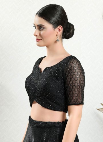 Embroidered Net Black