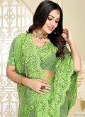 Embroidered Net Green Classic Designer Saree - 1