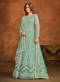 Embroidered Net Green Trendy Salwar Suit - 2