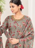 Embroidered Net Grey Patiala Suit - 2