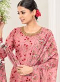Embroidered Net Pink Patiala Suit - 2